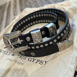 Spell & the Gypsy leather black&silver western Outlaw belt ✨ sold out! Country